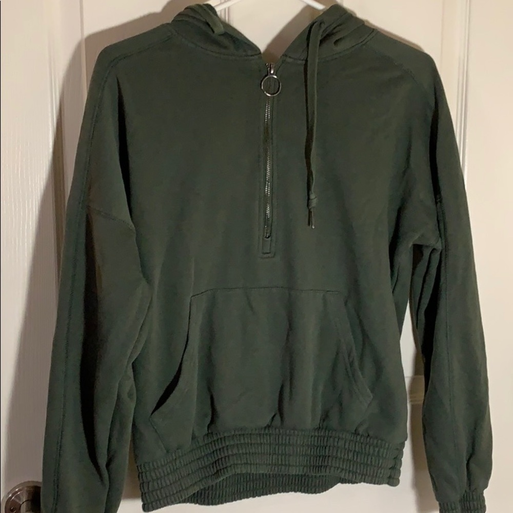 Olive green cotton on hoodie